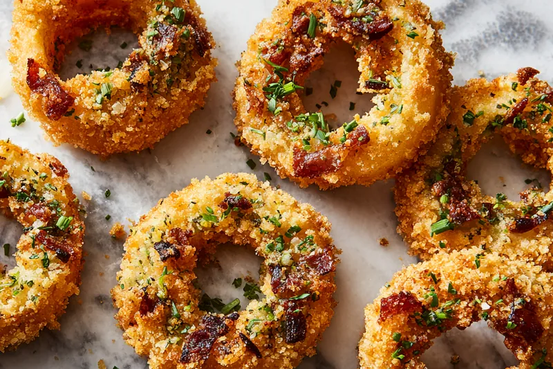Ingredients for jalapeño popper stuffed onion rings on a table