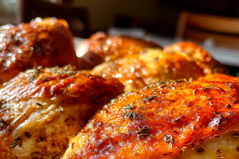 Fresh ingredients for Apple Cider Chicken including chicken breasts and apple cider.