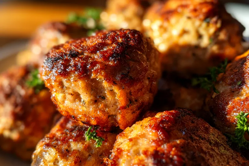 Apple Cider Turkey Meatballs being cooked in a pan.
