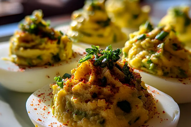 Fresh ingredients for Avocado Deviled Eggs