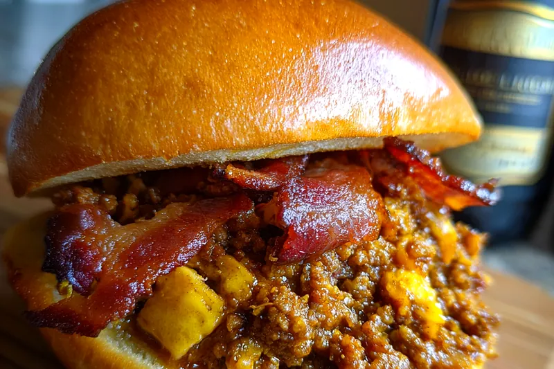 Fresh ingredients for Bacon Cheese Sloppy Joes