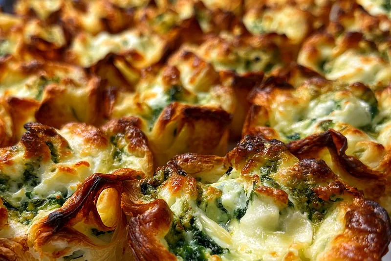 Fresh ingredients for Baked Cheesy Spinach Artichoke Phyllo Cups