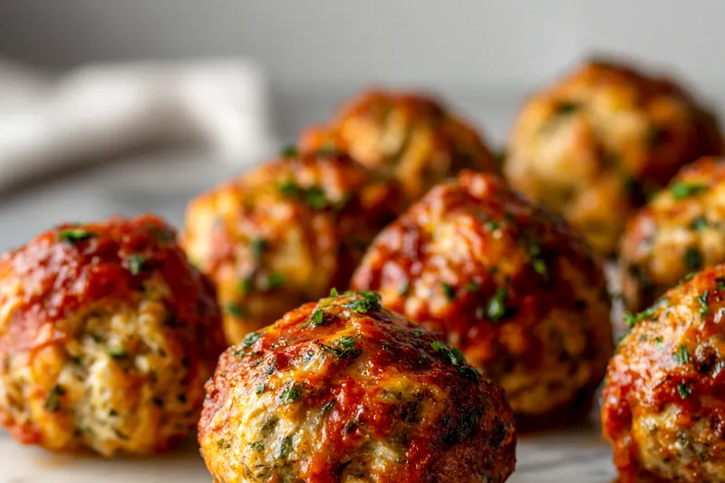 Baking Chicken Ricotta Meatballs in the oven