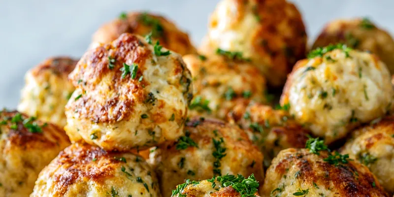 Delicious Baked Chicken Ricotta Meatballs on a plate