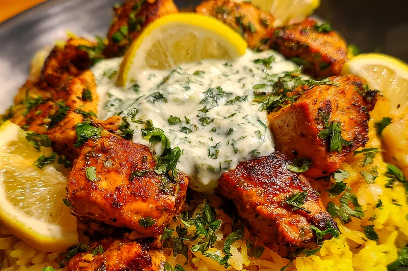 Cooking process for Baked Chicken Tzatziki Rice