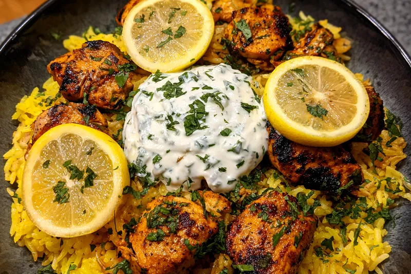 Fresh ingredients for Baked Chicken Tzatziki Rice