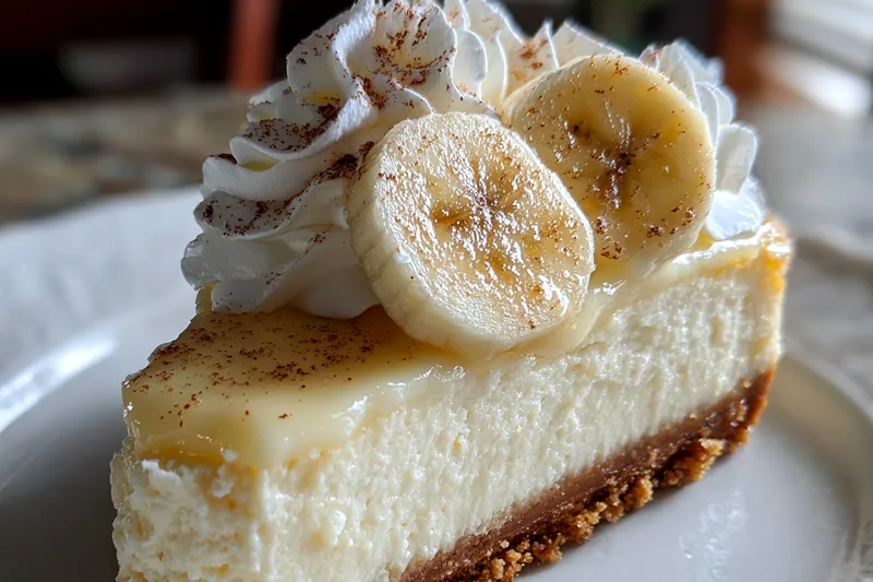 A beautifully arranged display of ingredients for Delicious Banana Cream Cheesecake including bananas, cream cheese, and graham crackers.