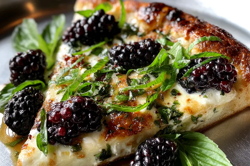 Fresh ingredients for Blackberry Basil Pizza Delight