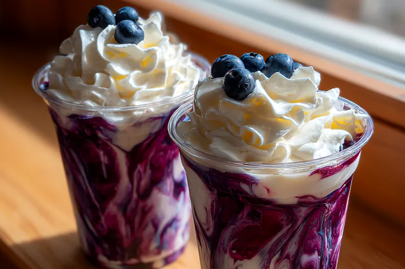 Cooking process for Blueberry Cream Frappe