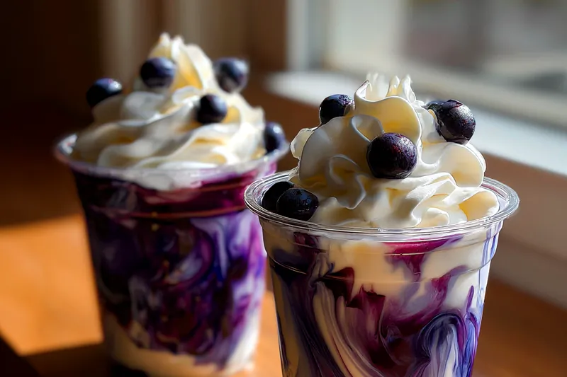 Fresh ingredients for Blueberry Cream Frappe
