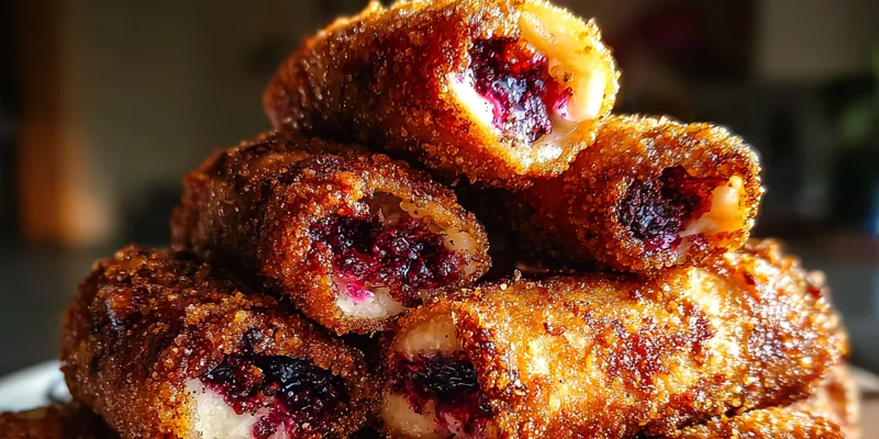 Delicious Blueberry Cream Rolls served on a plate