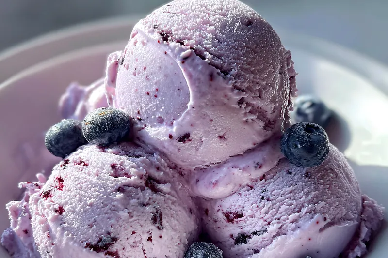 Cooking process for Blueberry Frozen Yogurt Delight