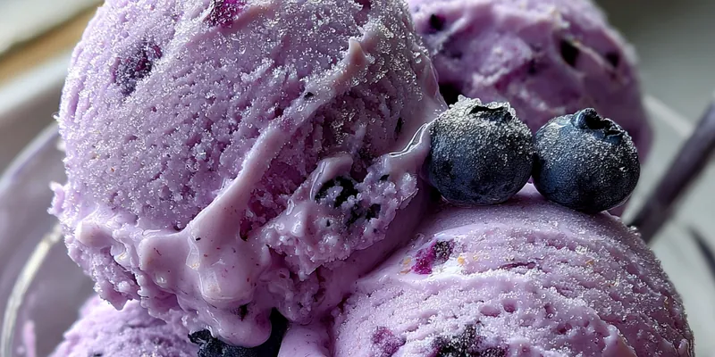 Delicious Blueberry Frozen Yogurt Delight served on a plate