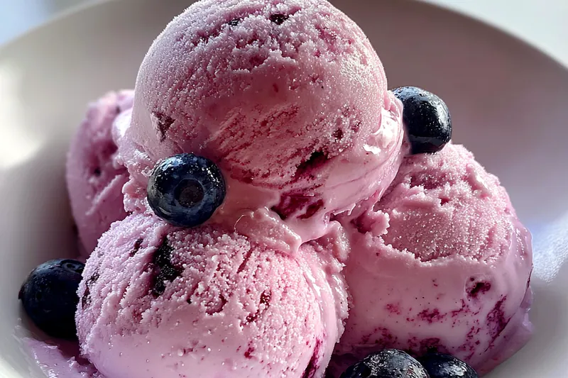 Fresh ingredients for Blueberry Frozen Yogurt Delight