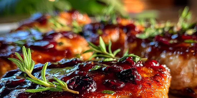 Delicious Blueberry Thyme Chicken served on a plate
