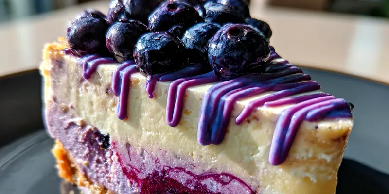 Delicious Blueberry White Chocolate Delight served on a plate