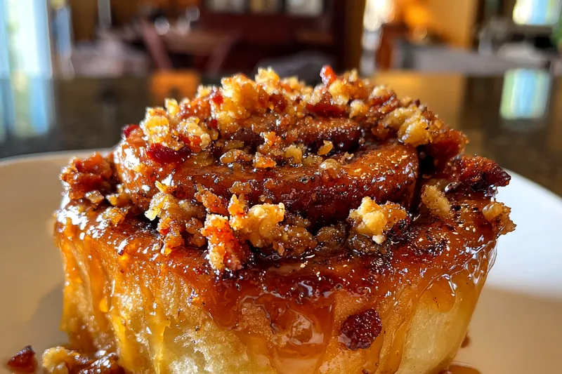 An array of fresh ingredients for Decadent Bourbon Bacon Rolls, including bacon, cheese, and crescent roll dough.