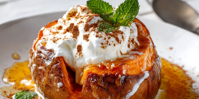 Deliciously prepared breakfast sweet potatoes topped with fresh ingredients