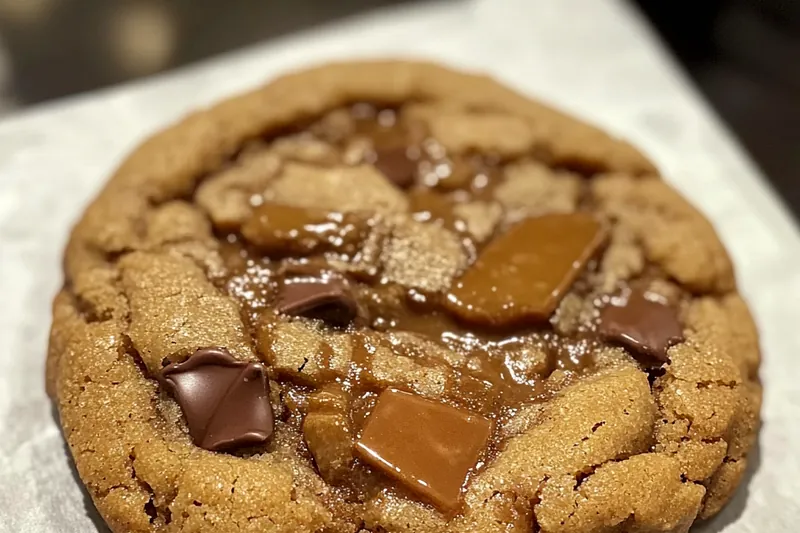 Fresh ingredients for Delicious Brown Butter Cookies, including butter, sugars, flour, and chocolate chips.