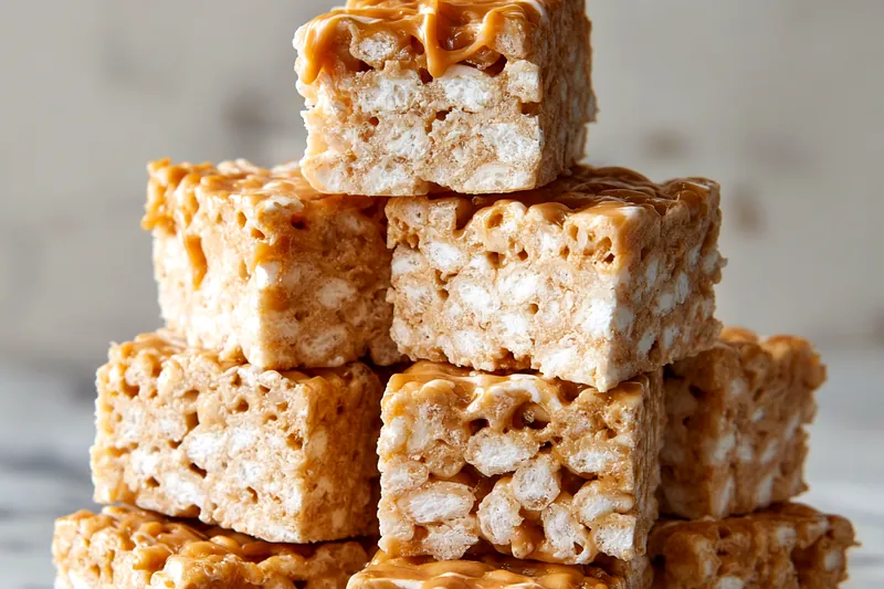 Ingredients for Brown Butter Dulce de Leche Rice Krispie Treats laid out on a table