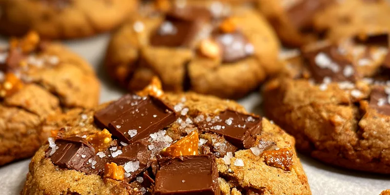 Delicious Brown Butter Toffee Cookies served on a plate