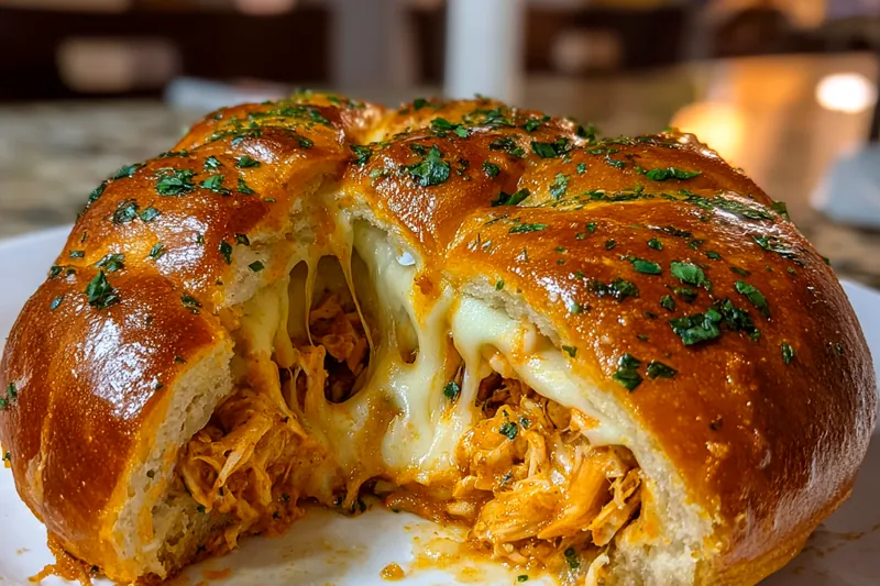 Fresh ingredients for Savory Buffalo Chicken Treats displayed on a wooden cutting board.