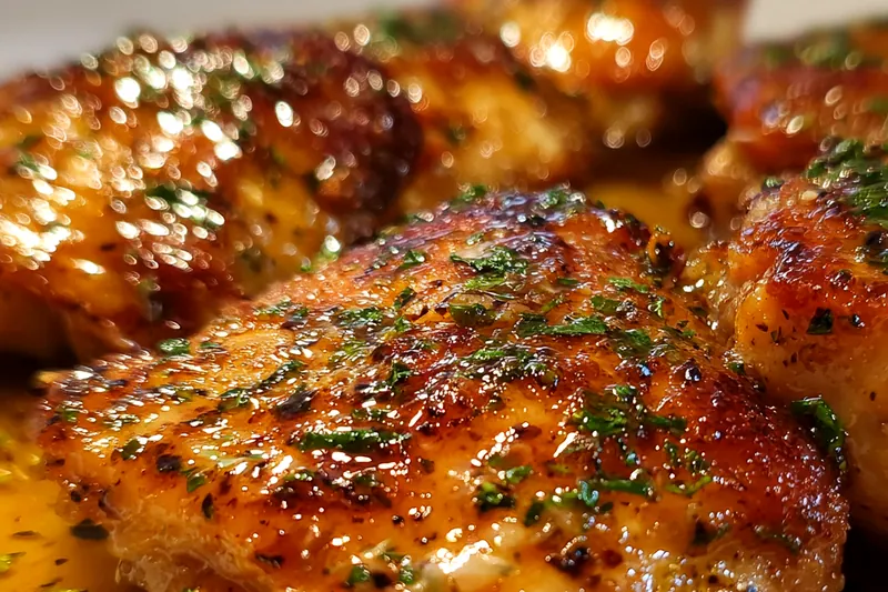 Cooking process for Buttery Herb Glazed Chicken