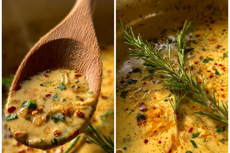 Cooking process for Cajun Herb Butter Sauce
