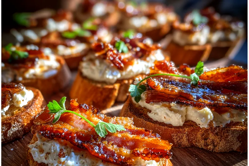 Fresh ingredients for Candied Bacon Crostini