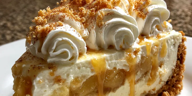 Delicious Caramel Apple Cheesecake Delight served on a plate