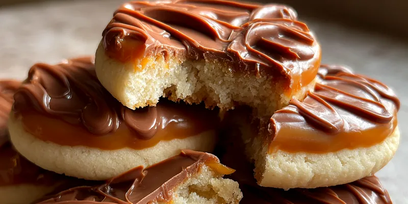 Delicious Caramel Chocolate Cookies served on a plate
