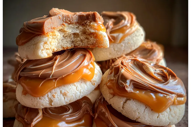 Fresh ingredients for Caramel Chocolate Cookies