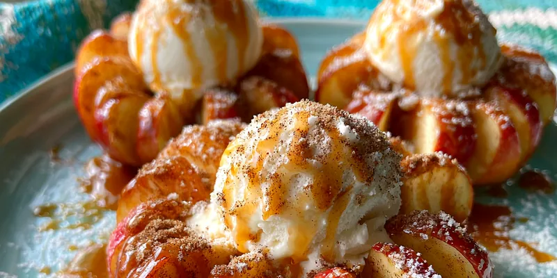 Delicious Caramel Cinnamon Baked Apples served on a plate