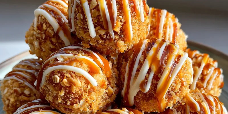 Delicious Caramel Pretzel Cheesecake Bites served on a plate