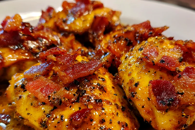 Fresh ingredients for Caramelized Bacon Chicken Delight