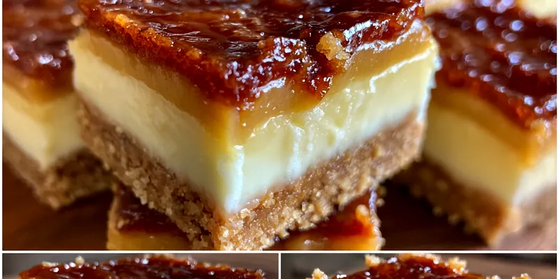Delicious Caramelized Custard Cookie Bars served on a plate