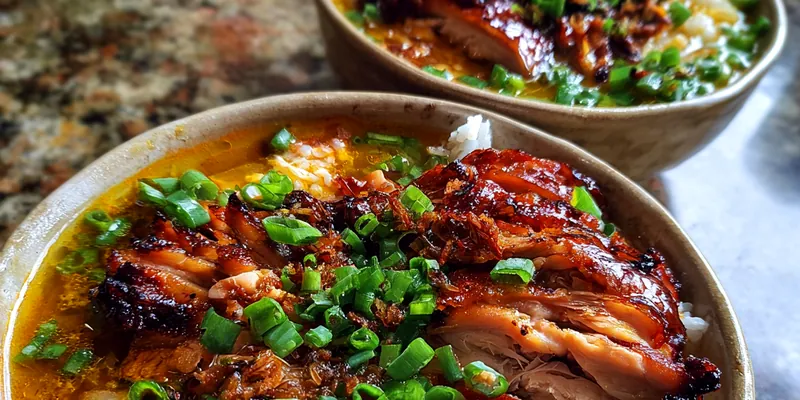 Delicious Caramelized Soy Chicken Broth served on a plate