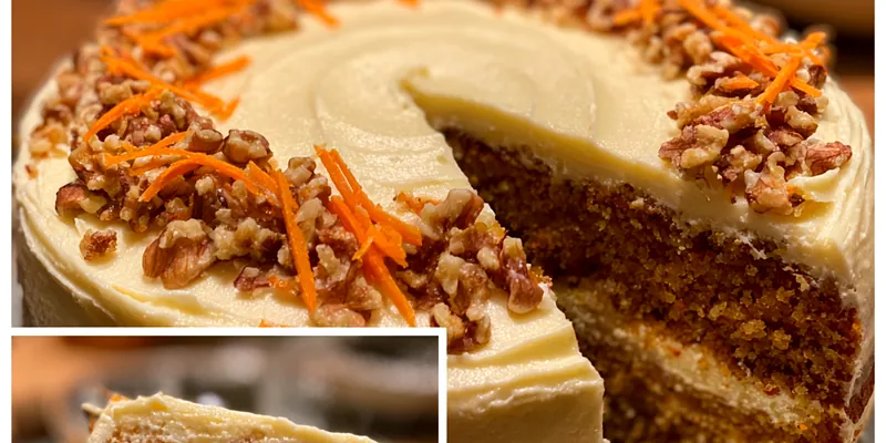 Delicious Carrot Nut Cream Cake served on a plate