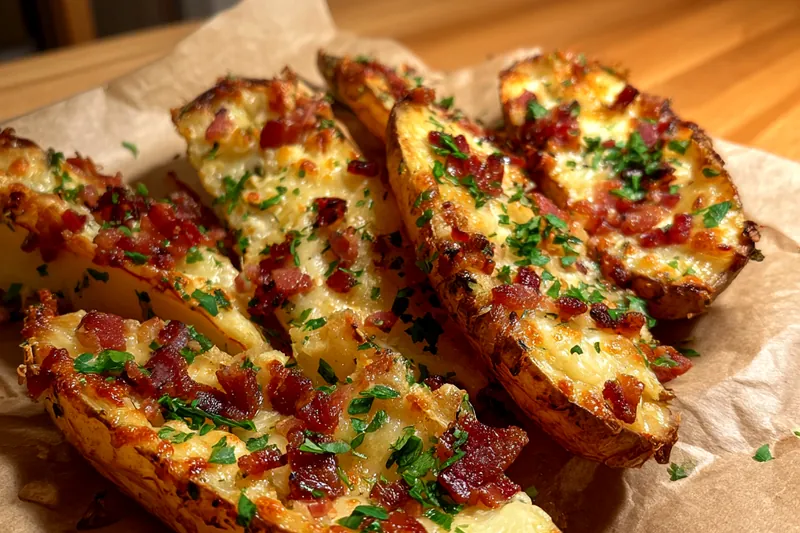 Fresh ingredients for Cheesy Bacon Potato Wedges