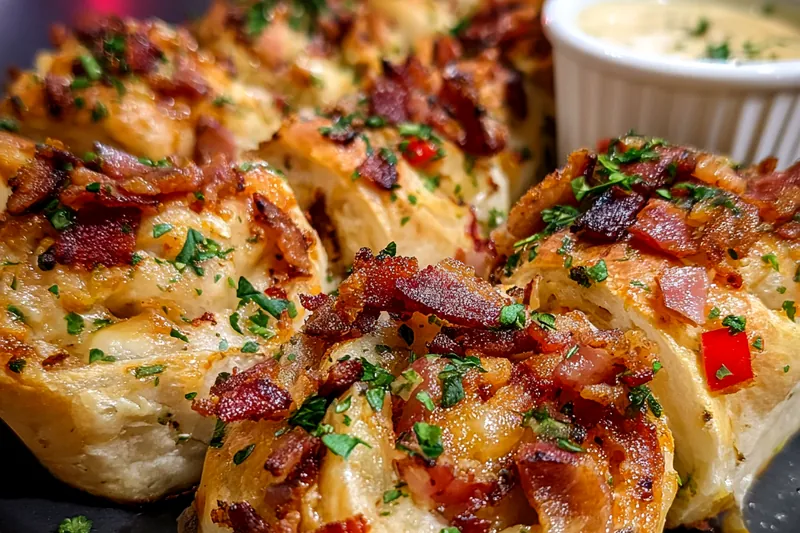 Cooking process for Cheesy Bacon Roll Ups