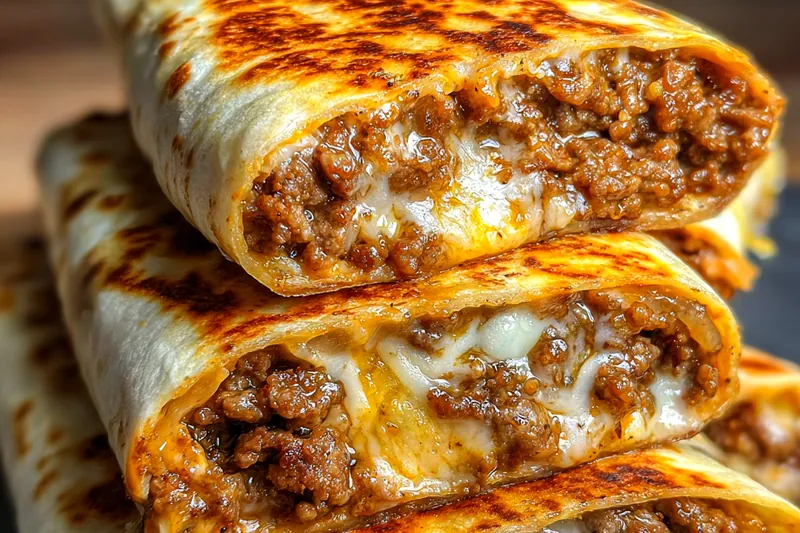 Fresh ingredients for Cheesy Beef Burrito Delight