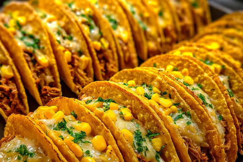 Fresh ingredients for Cheesy Chicken Corn Tacos