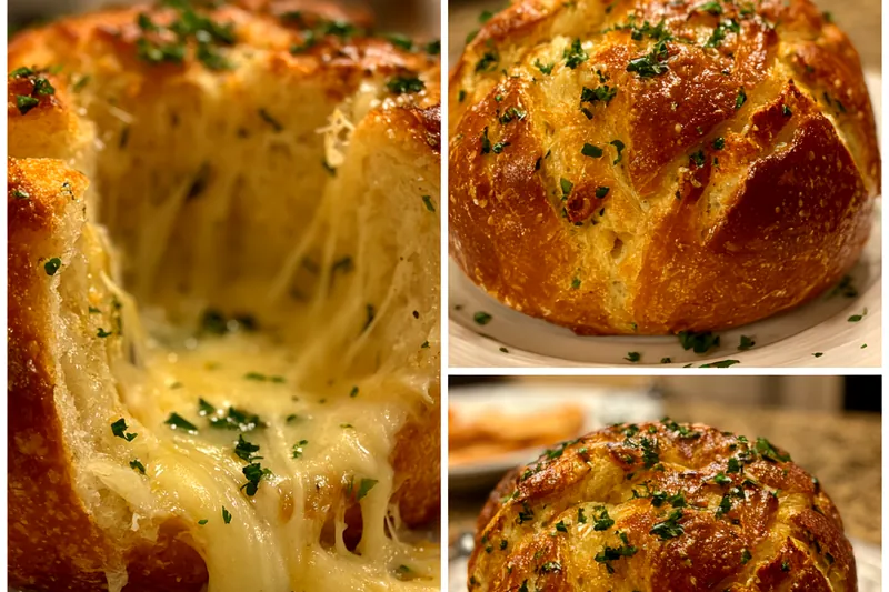 A collection of fresh ingredients including cheese, garlic, and herbs for Cheesy Garlic Delights.