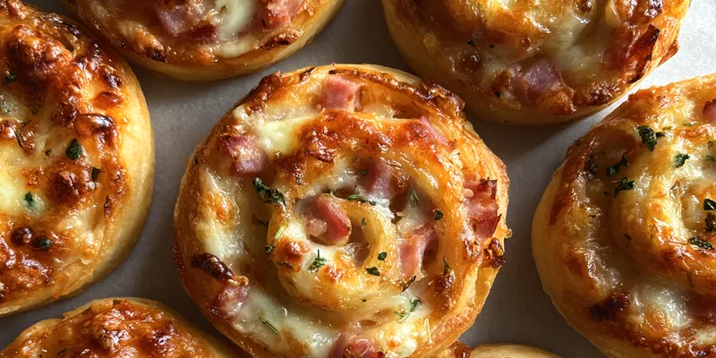 Cheesy Ham Pastry Pinwheels