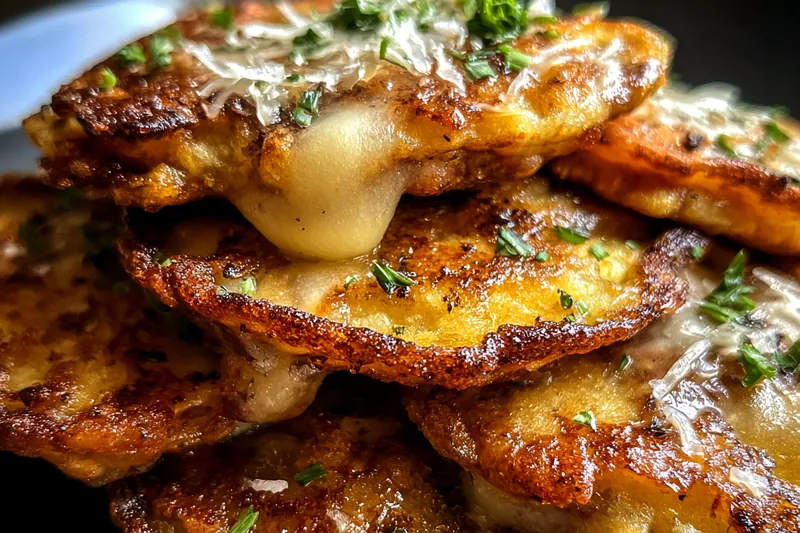 Cooking process for Cheesy Potato Pancakes Delight