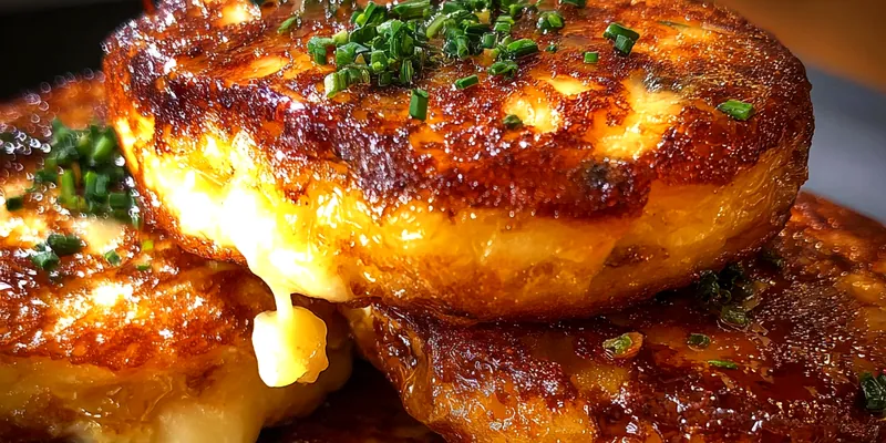 Delicious Cheesy Potato Pancakes Delight served on a plate