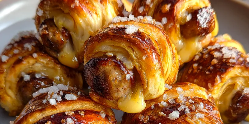 Cheesy Pretzel Sausage Rolls