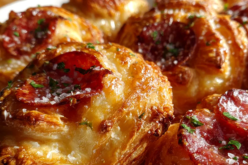 Fresh ingredients for Cheesy Puff Pastry Rolls