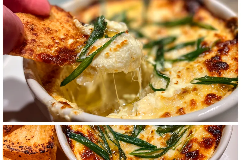 Cooking process for Cheesy Scallion Dip Delight