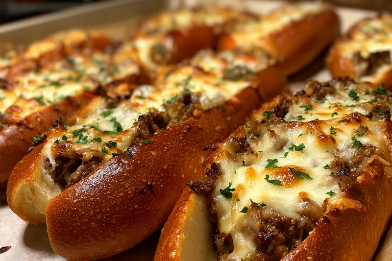 Fresh ingredients for Cheesy Steak Stuffed Rolls